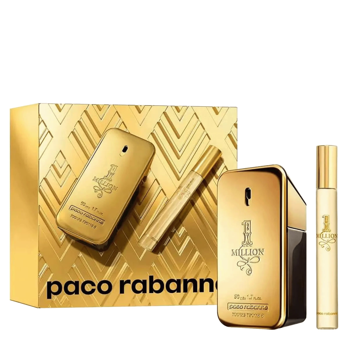 Kit Paco Rabanne One Million Masculino - Eau de Toilette 50 + Travel Size 10