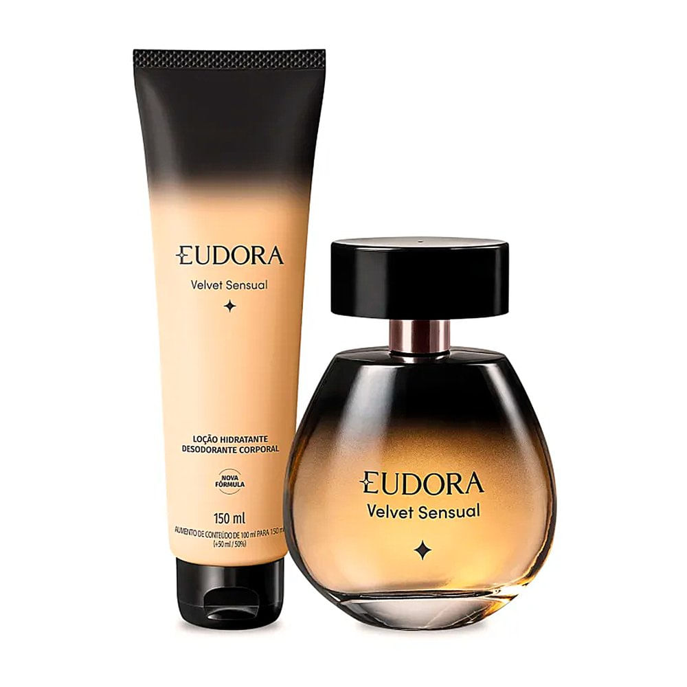 Kit Eudora Deo Colônia Velvet Sensual - Perfume Feminino 100ml + Loção Hidratante 150ml