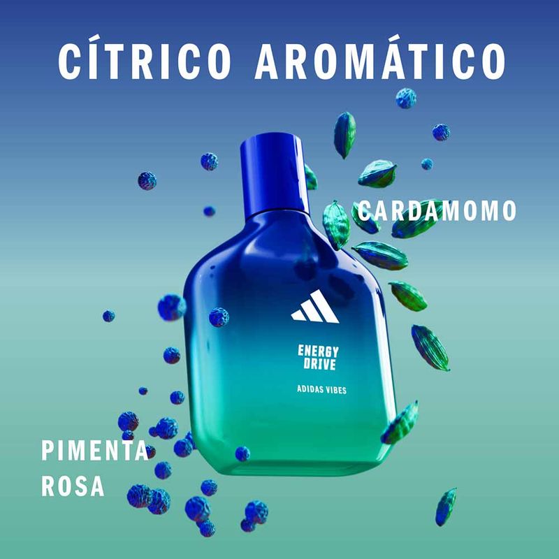 Coffret Adidas Vibes Energy Drive Kit Perfume Masculino Shower Gel