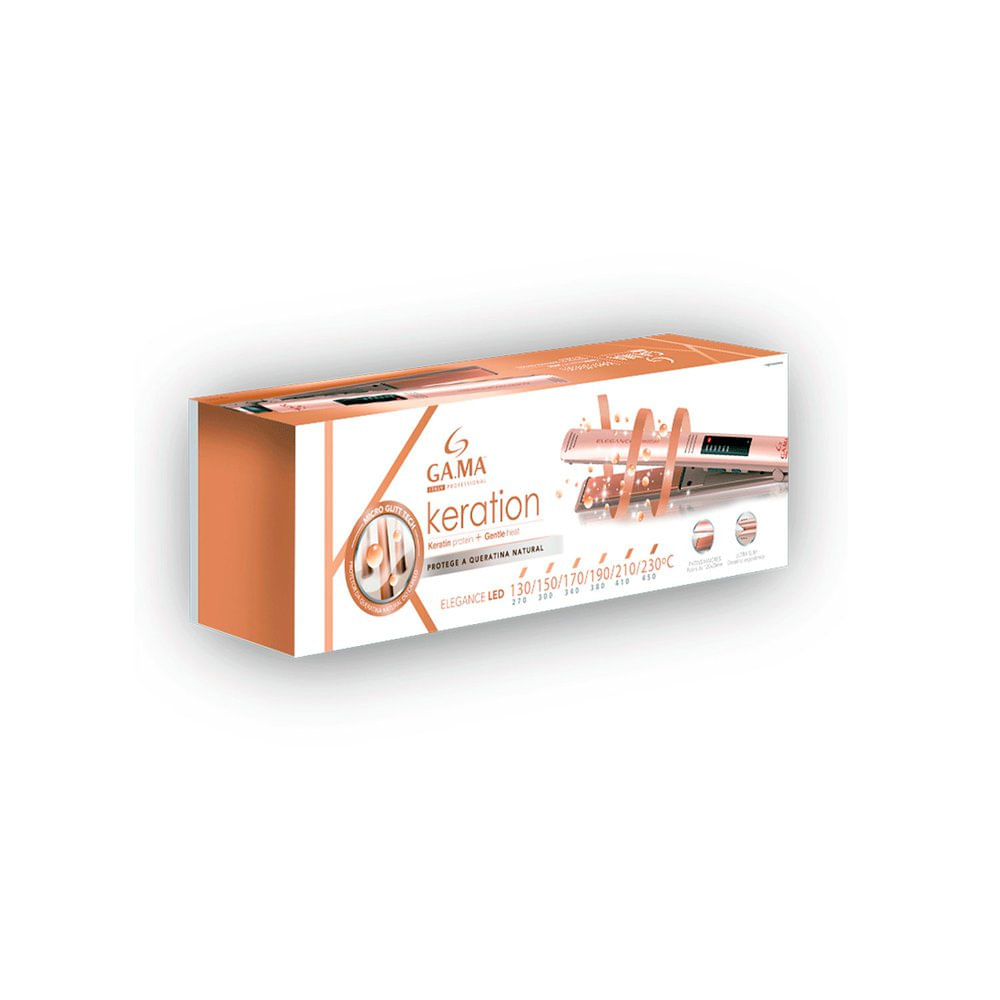 Chapinha Alisadora Gama Elegance Led Keration PRO Rose Bivolt 230°C