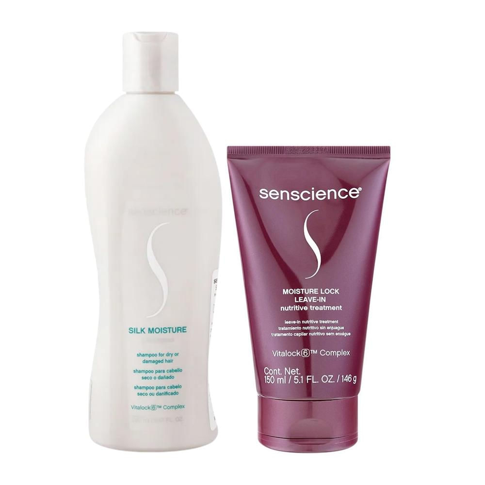 Kit Senscience Silk Moisture Shampoo 280ml + Moisture Lock Leave-In 150ml