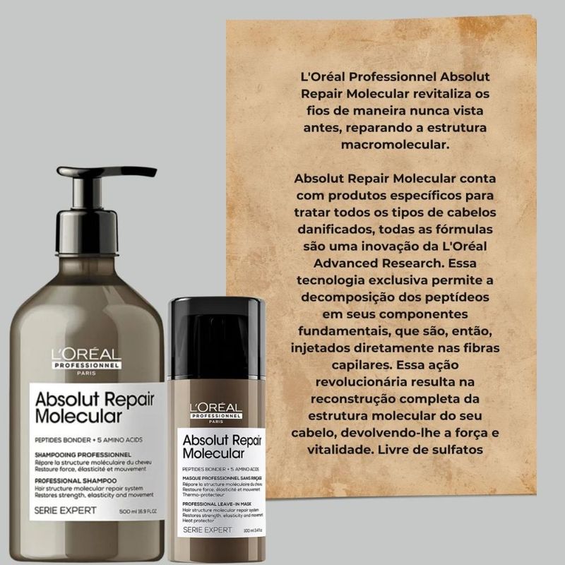 LOréal Professionnel Absolut Repair Molecular Shampoo 500ml +