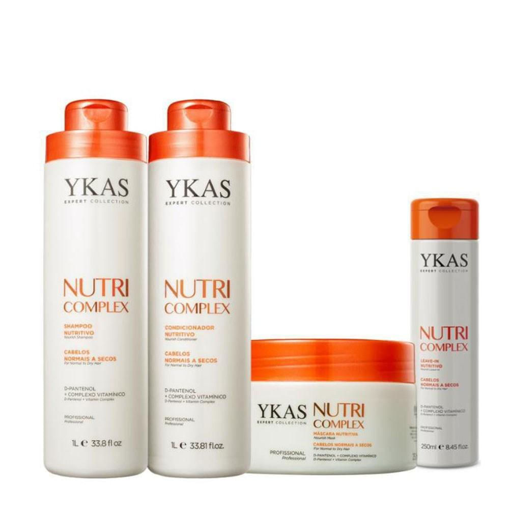 Ykas Nutri Complex - Shampoo 1L + Condicionador 1L + Máscara 250g + Leave-in 250g