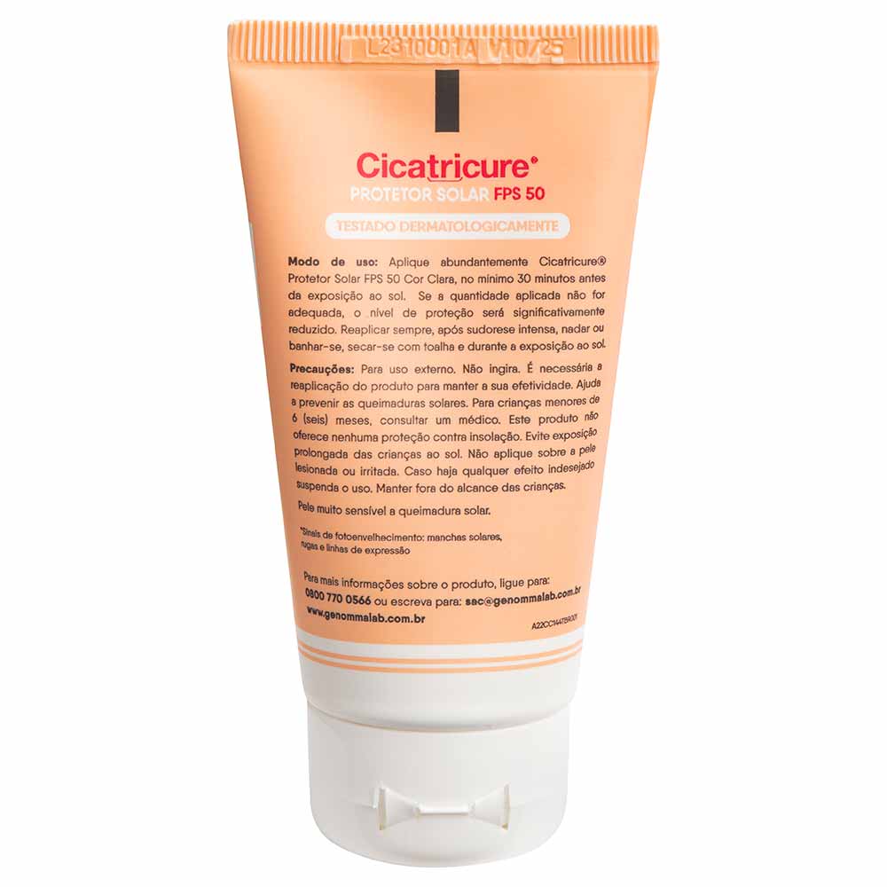 Cicatricure Protetor Solar FPS50 com Cor