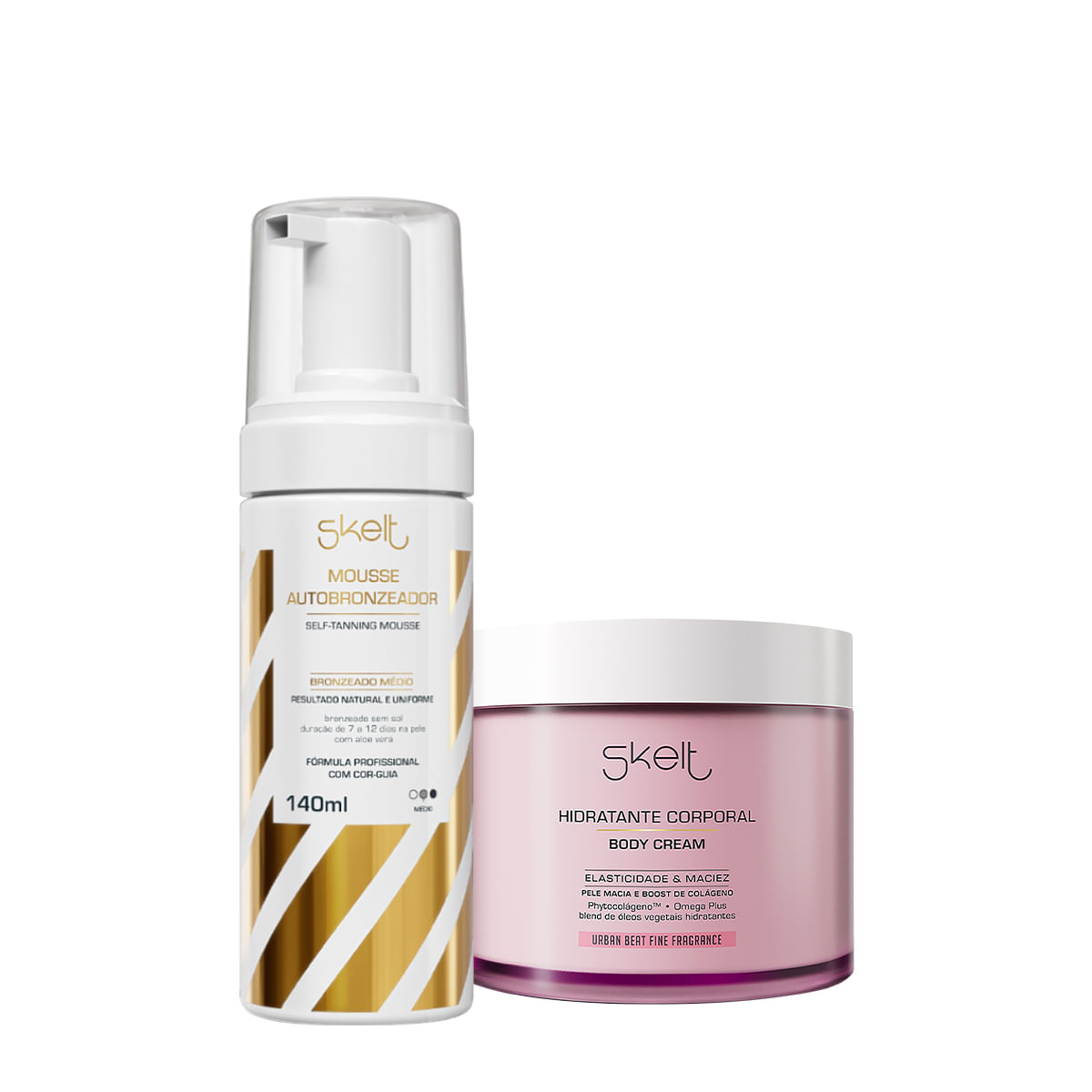 Kit Skelt Mousse Autobronzeador e Urban Beat Hidratante Corporal