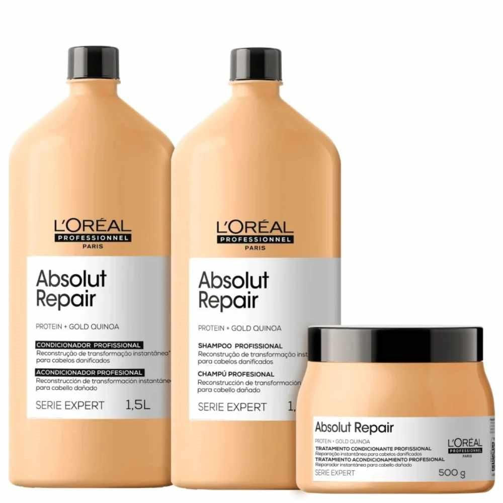 L'Oréal Professionnel Absolut Repair Gold Quinoa Tratamento Kit Trio Profissional