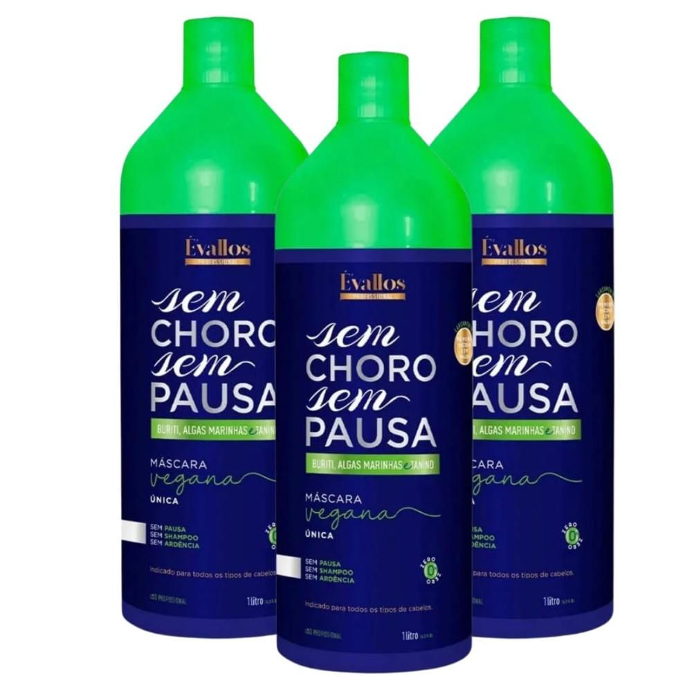 Évallos Vegana Sem Choro Sem Pausa Kit 3 Progressiva 1000ml