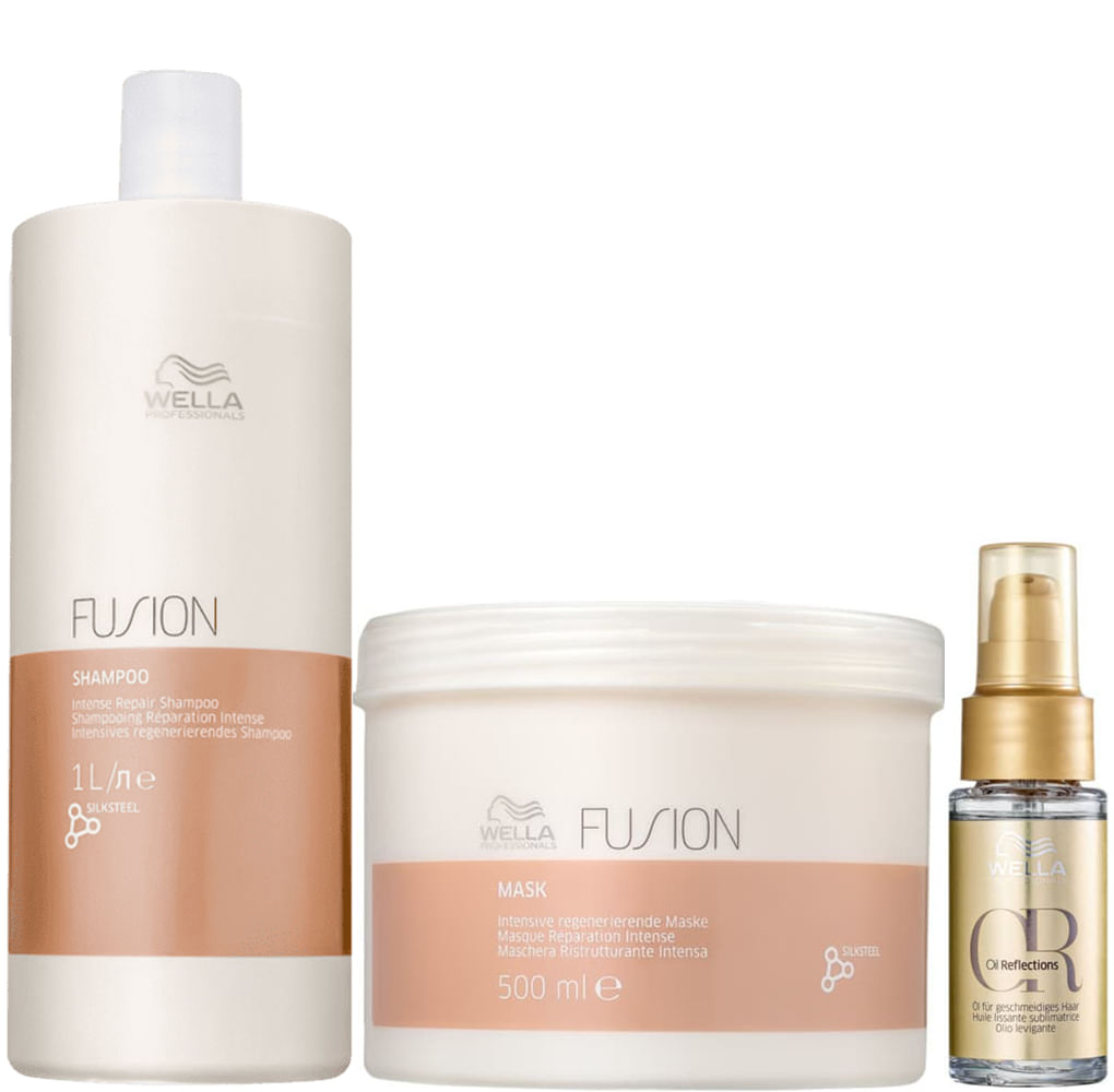 Wella Professionals Fusion Shampoo 1L+Mascara 500g+Oil Reflections 30ml