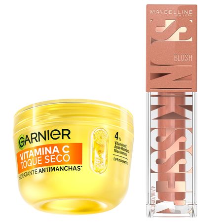 Kit-Maybelline-+-Garnier---Blush-Líquido-11-Electric-Bronze-+-Hidratante-Facial-Vitamina-C-Kit--1
