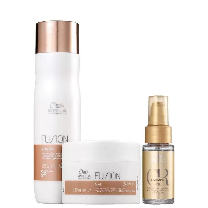 Wella Professionals Fusion - Kit Shampoo 250ml + Máscara 150ml + Òleo Oil Reflections 30ml