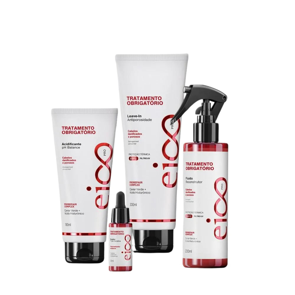 Kit Eico Pro Tratamento Obrigatorio - Acidificante + Leave In + Booster  + Fluido