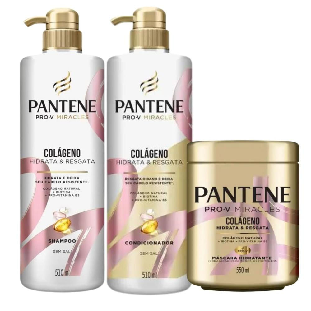 Kit Pantene Pro-V Colágeno Hidrata e Resgata Com 3