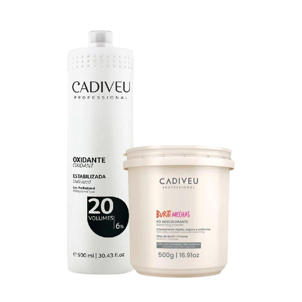 Cadiveu Buriti Mechas Pó Descolorante 500g e OX 20 Vol 900ml