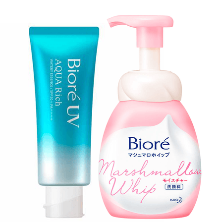 Bioré-Kit---Sabonete-Líquido-Facial-Marshmallow-Whip-+-Protetor-Solar-Aqua-Rich-Watery-FPS-50-Kit--1