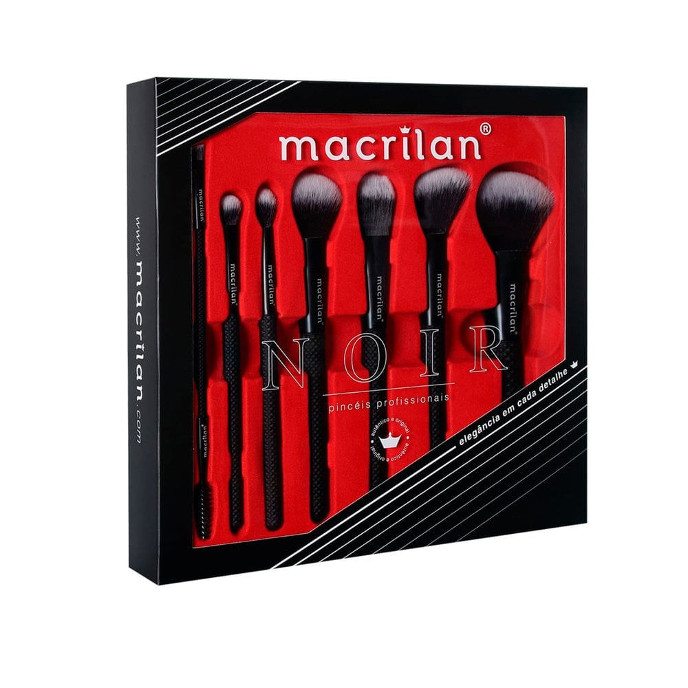 Kit Macrilan Noir 7 Pinceis Ref ED009