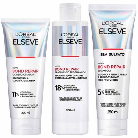 Kit Elseve Bond Repair - Pré Shampoo + Shampoo + Condicionador Kit Kit Elseve Bond Repair - Pré Shampoo + Shampoo + Condicionador Kit
