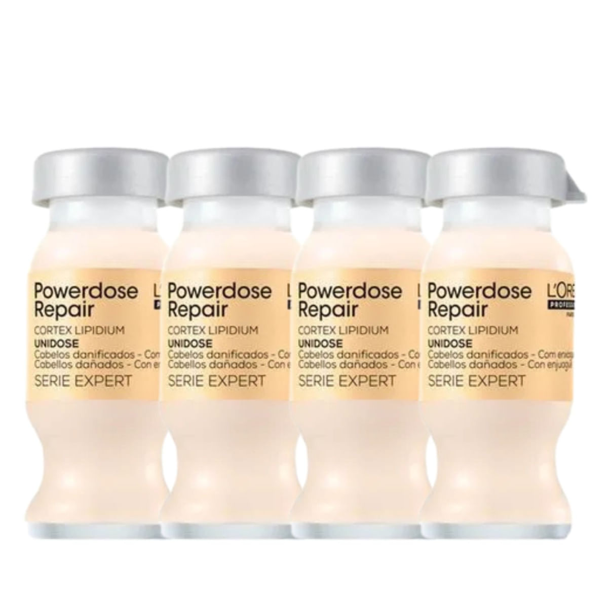 Kit L'Oréal Professionnel Com 4 Ampolas Powerdose Repair Lipidium 10 ml