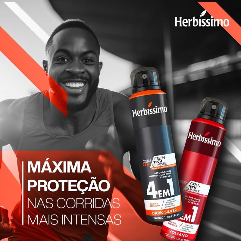 Desodorante Aerosol Antitranspirante Herbíssimo Dark Silver 150Ml