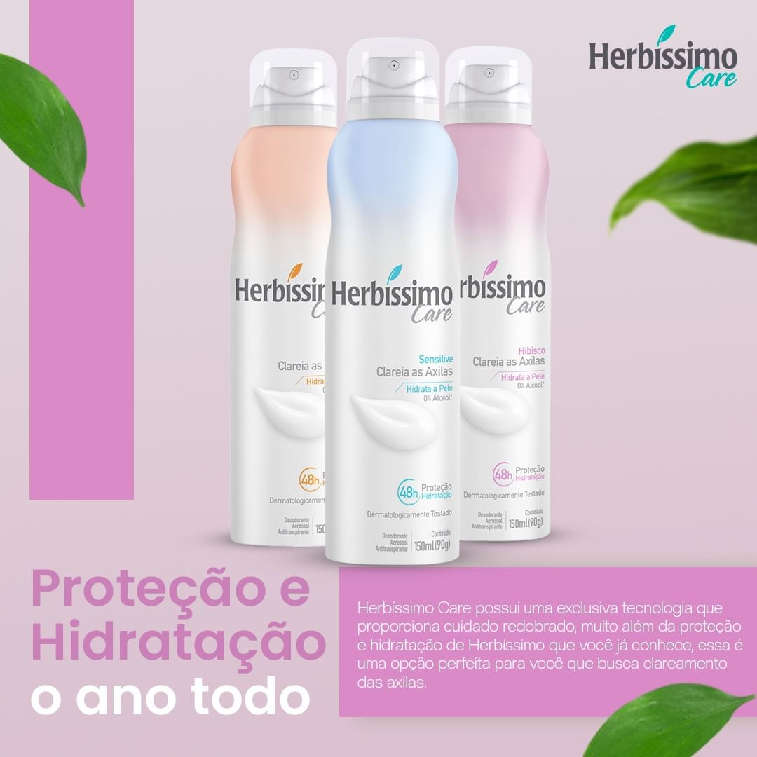 Desodorante Aerossol Antitranspirante Herbíssimo Care Lavanda