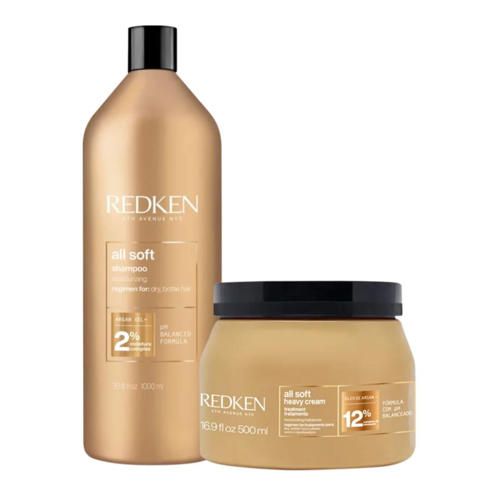 Kit Redken All Soft Shampoo 1L + Máscara 500g