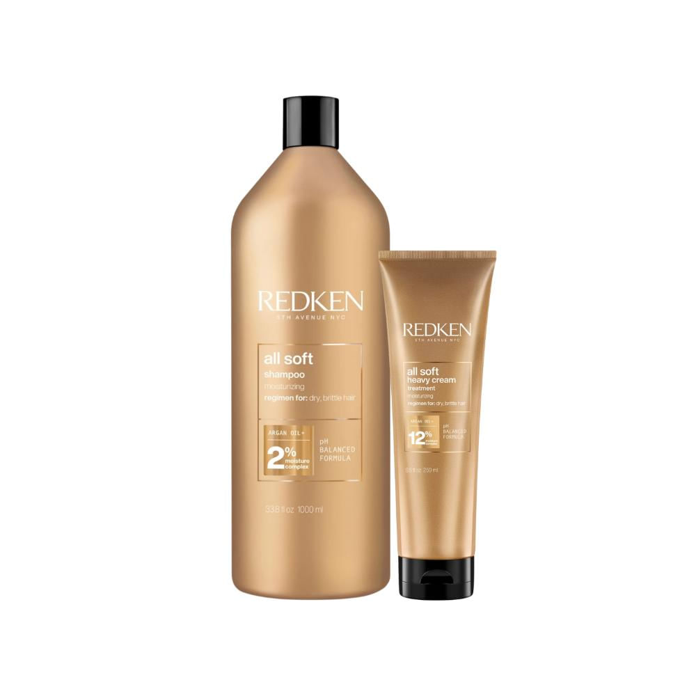 Kit Redken All Soft Shampoo 1000ml + Máscara 250g