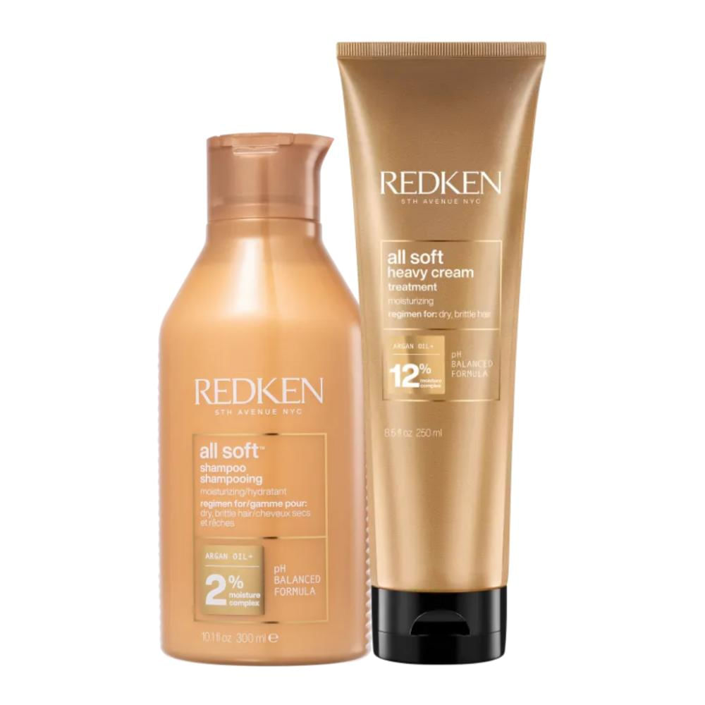 Kit Redken All Soft Shampoo 300ml + Máscara Bisnaga 250ml