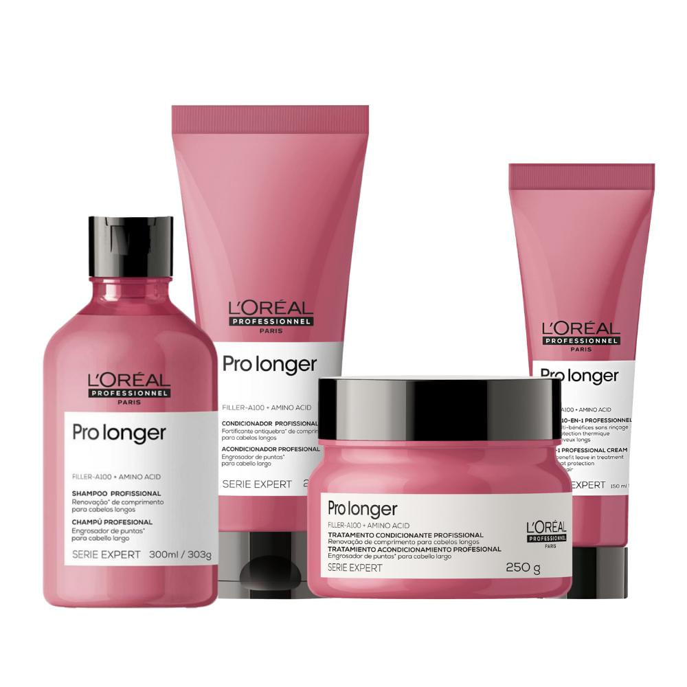 Kit L'Oréal Professionnel Pro Longer Shampoo 300ml + Cond 200ml + Máscara 250G + Cpp150ml