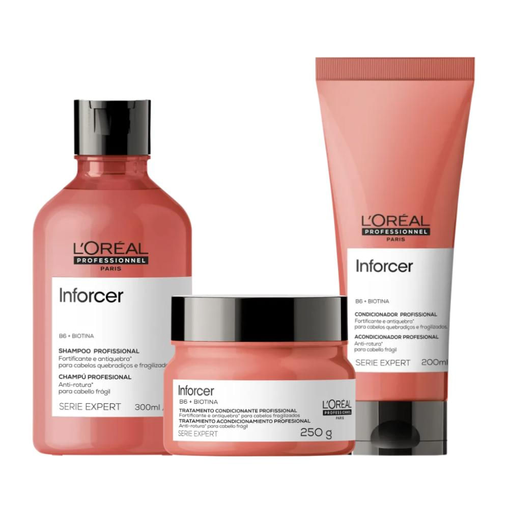 Kit  L'Oréal Professionnel Inforcer Shampoo 300ml + Condicionador 200ml + Máscara250g