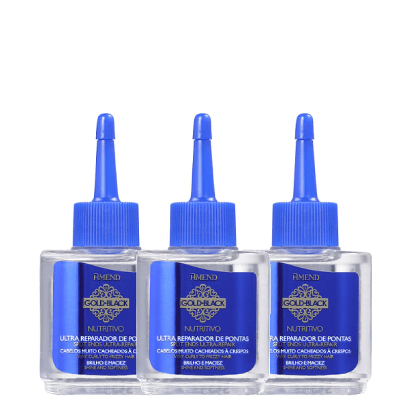 Amend Gold Black Nutritivo Kit Óleo Reparador de Pontas 30ml (3 Unidades)