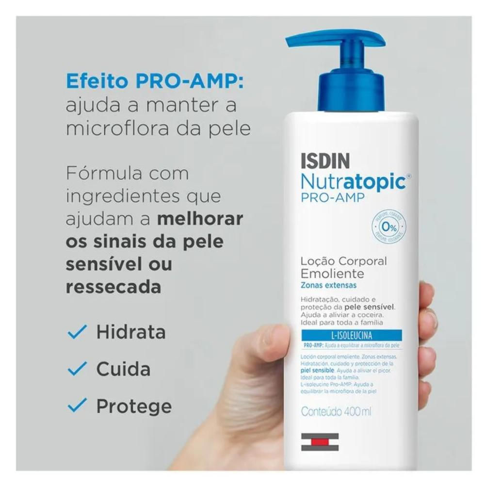 Loção Corporal Emoliente Isdin - Nutratopic Pro-AMP 400ml - Época