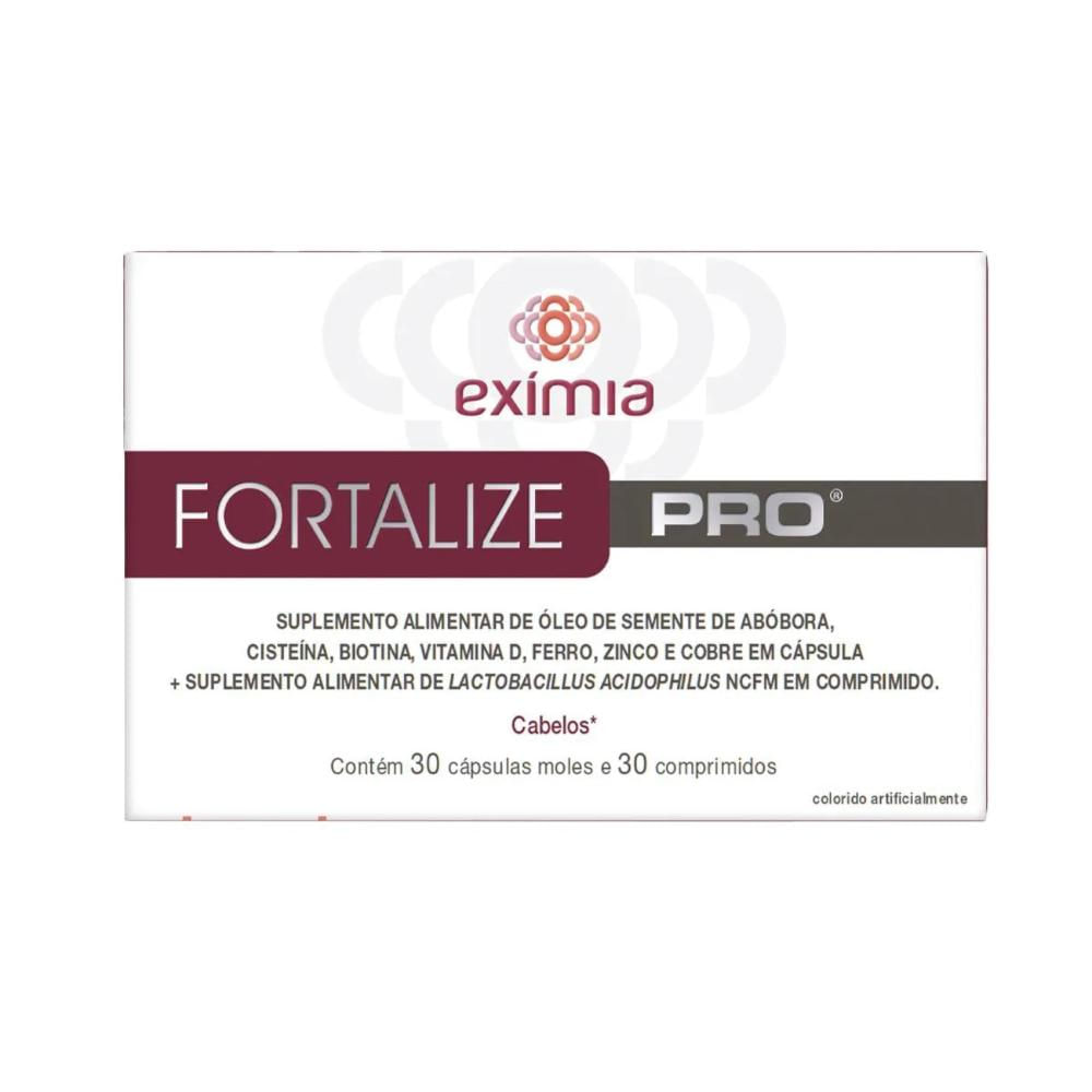 Suplemento Alimentar Polivitamínico Exímia Fortalize Pro - 30 Comprimidos e 30 Cápsulas Moles