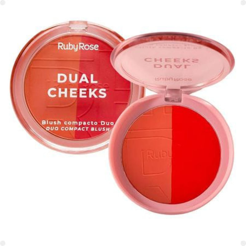 Ruby Rose Dual Cheeks Nectar / Scarlet - Blush Compacto 8,1g