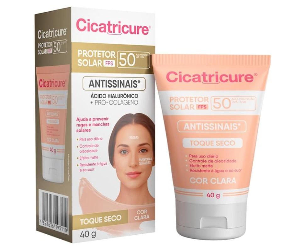 Protetor Solar Facial Cicatricure FPS50 Cor Clara