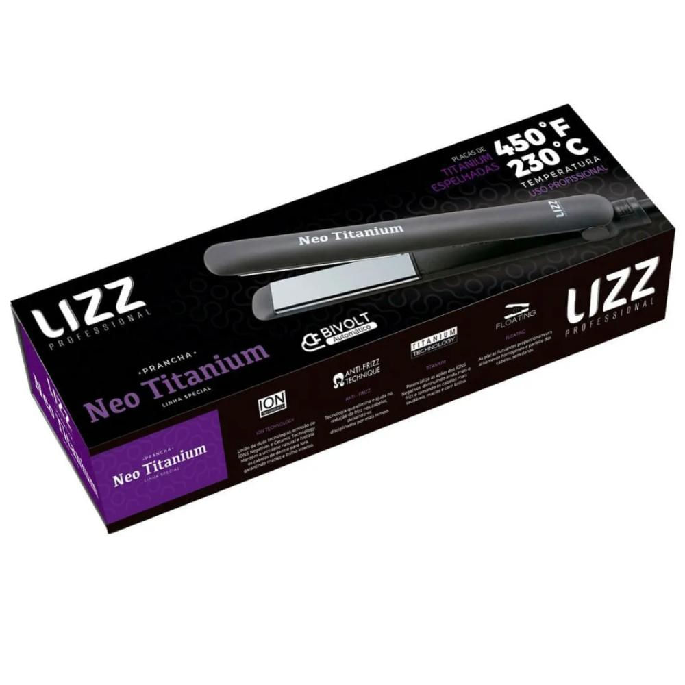 Prancha Lizz Neo Titanium Cinza 230°C Bivolt Época Cosméticos