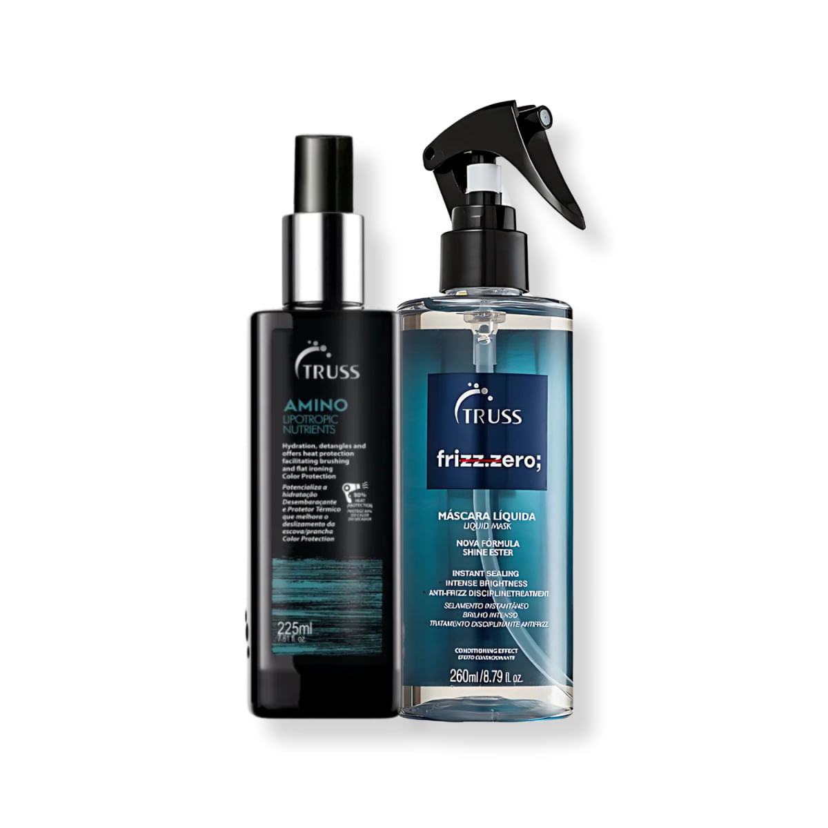 Kit com 2 Produtos: Truss Frizz Zero Spray Frizz + Protetor Térmico Amino para Cabelos com Frizz