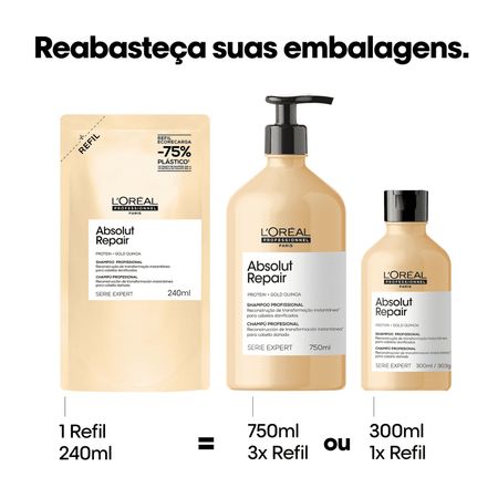 L'Oréal-Professionnel-Serie-Expert-Absolut-Repair-Gold-Quinoa-+-Protein-Refil---Shampoo-240ml--3