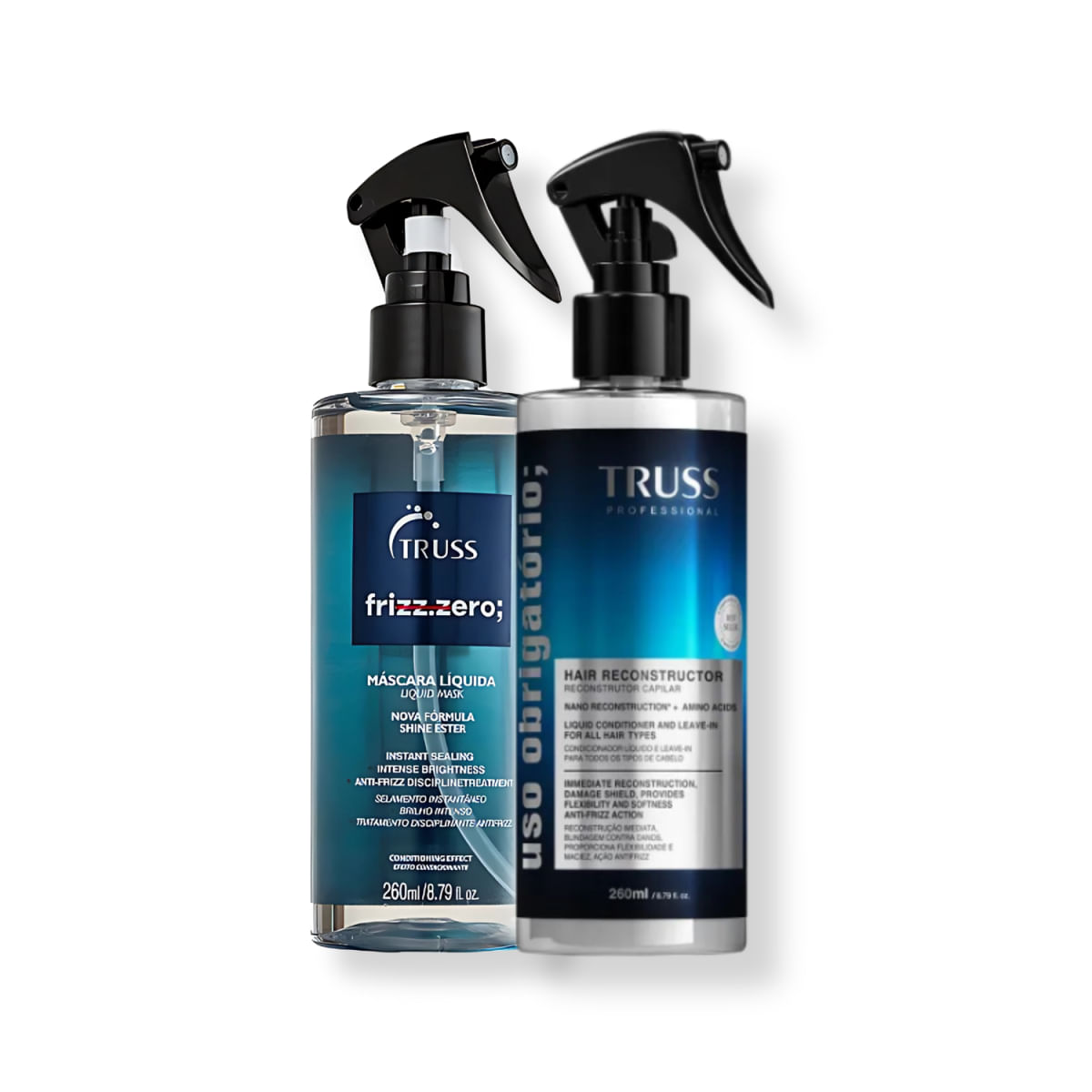 Kit com 2 Produtos: Truss Frizz Zero Spray Frizz + Spray Uso Obrigatório para Cabelos com Frizz