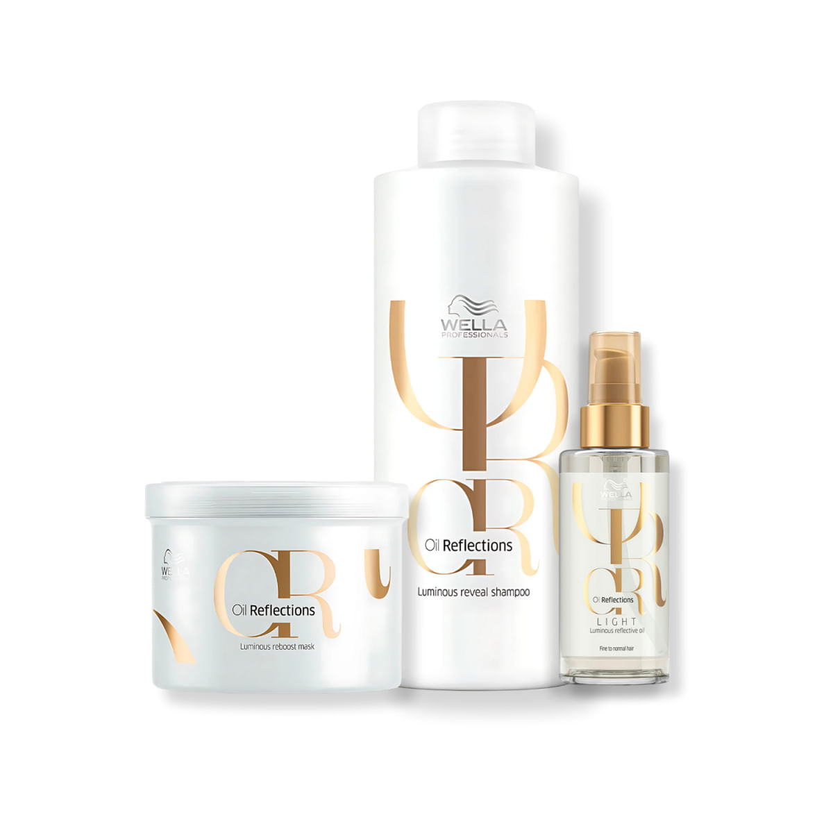 Kit com 3 Produtos: Wella-Oil Reflections Shampoo + Máscara + Óleo Light para Cabelos Secos