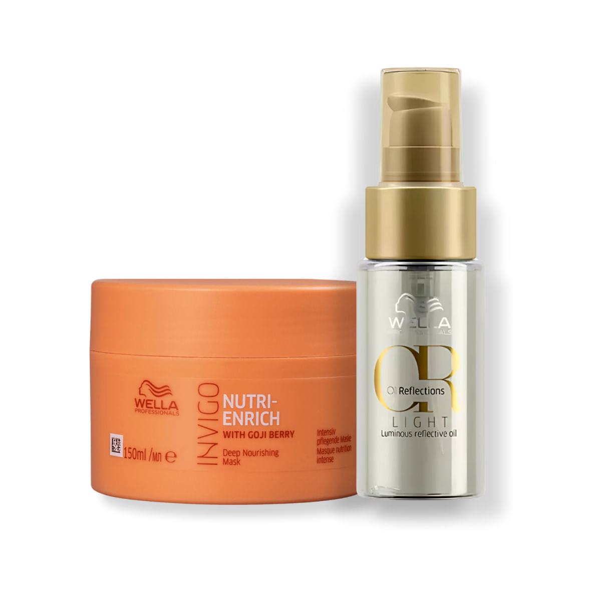 Kit Wella Mascára de Nutrição Nuti-Enrich 150g + Oil Reflection Light 30ml
