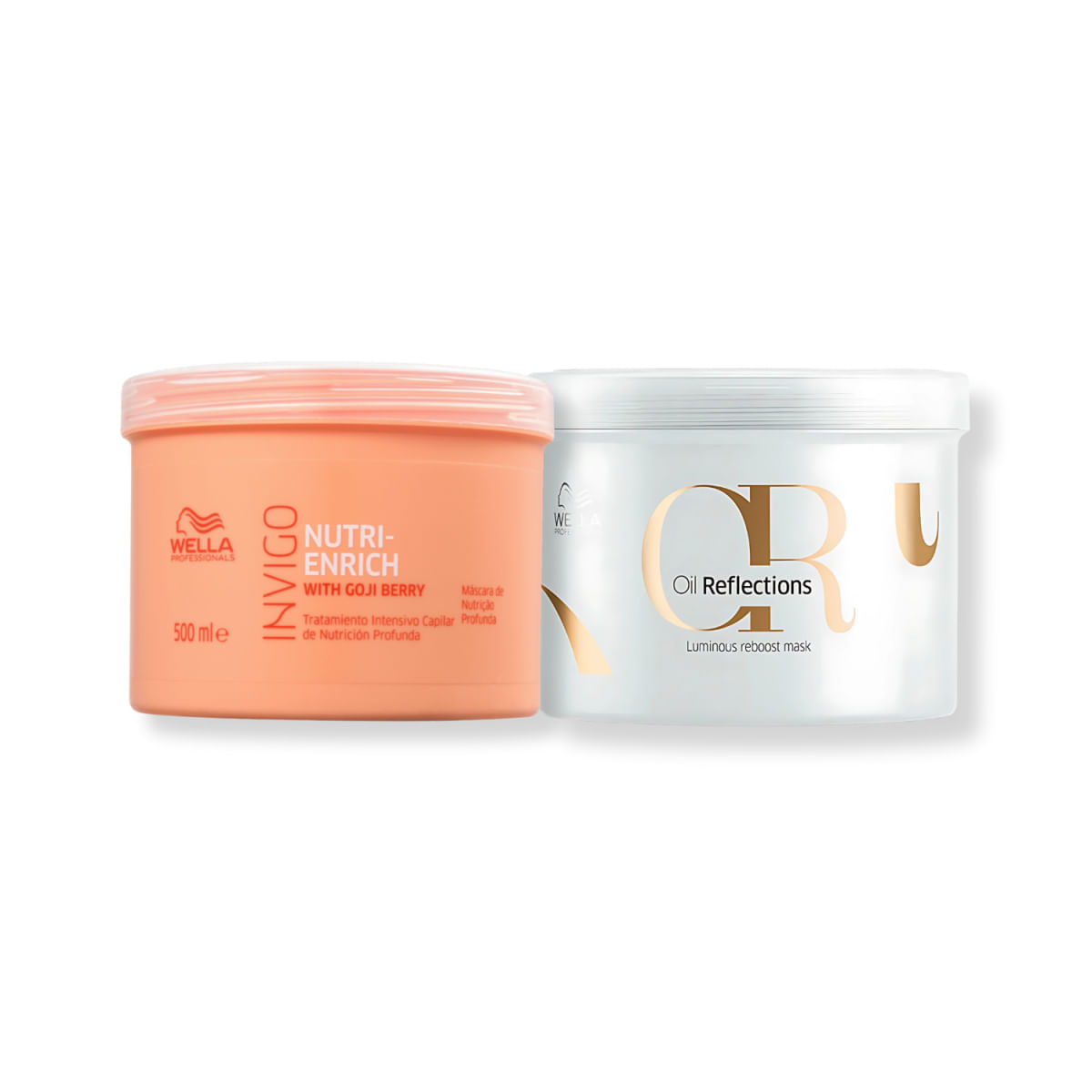 Kit Wella Duo Mascára de Nutrição Nuti-Enrich 500g + Máscara Oil Reflections 500ml