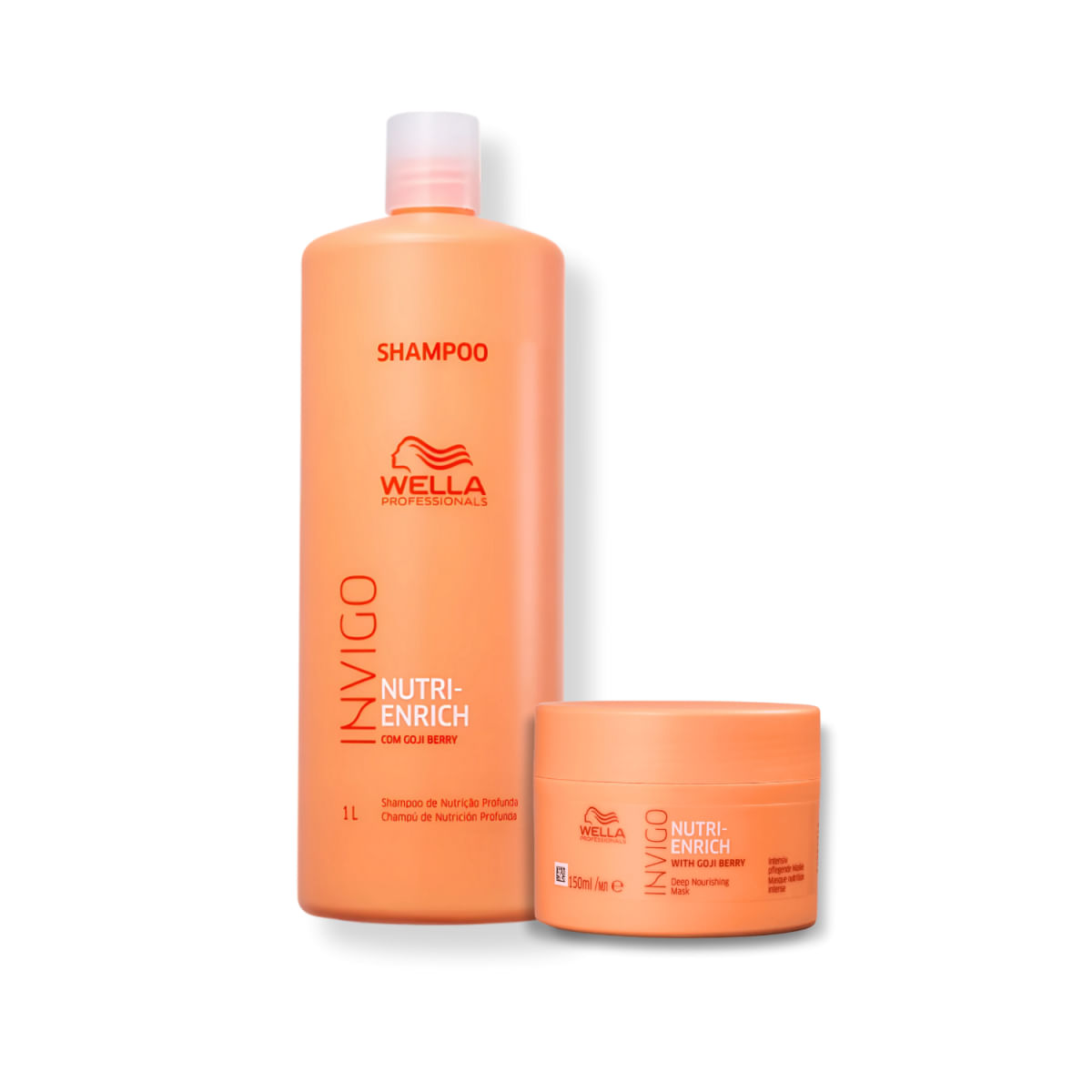 Kit com 2 Produtos: Wella Nutri-Enrich Shampoo + Máscara para Cabelos sem Brilho