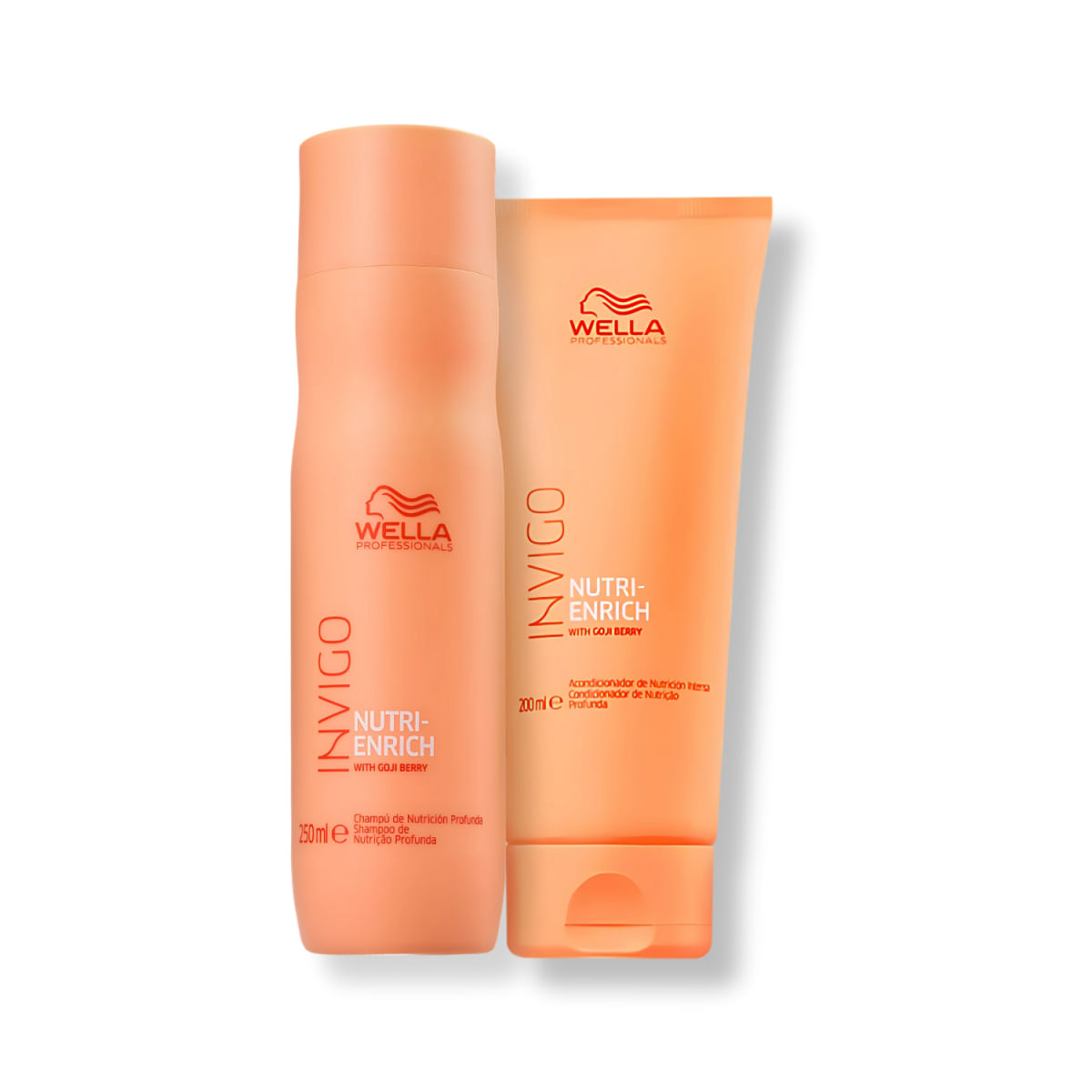 Kit com 2 Produtos Wella Nutri-Enrich Shampoo e Condicionador para Cabelos sem Brilho