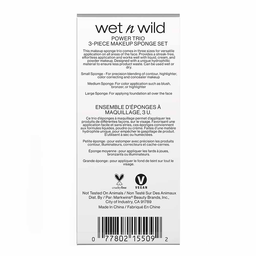 wet n wild Power Trio Kit com 3 Esponjas de Maquiagem