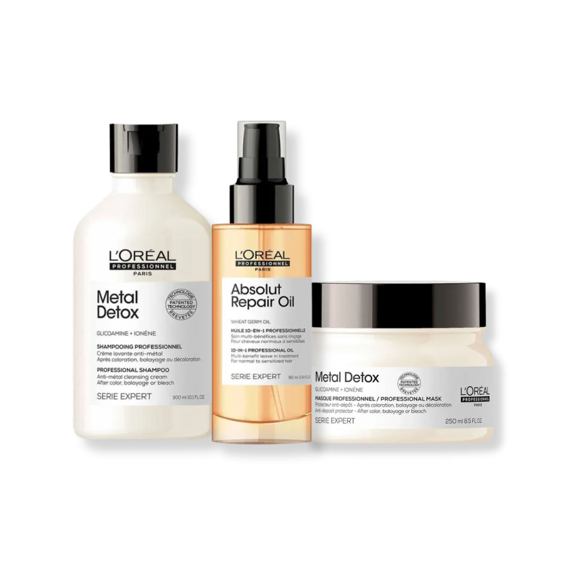 Kit L'Oréal Professionnel Metal Detox + Absolut Repair 10 in 1 (3 Produtos)