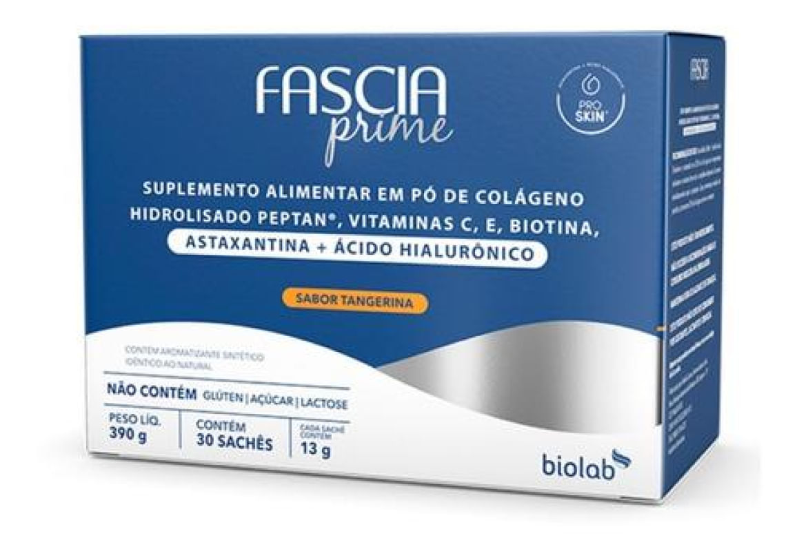 Colágeno Hidrolisado Fascia Prime Tangerina 30 sachês