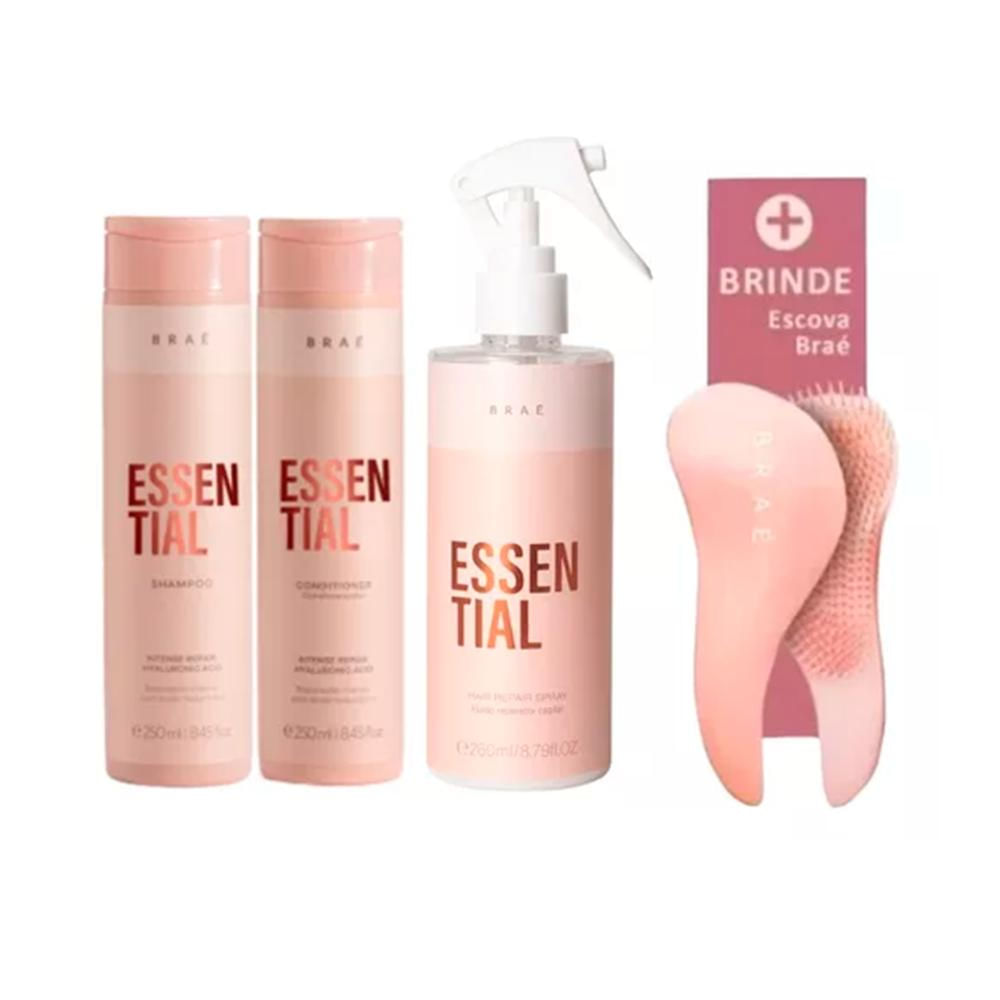 Kit Braé Shampoo e Condicionador 250ml e Fluido 260ml + Brinde