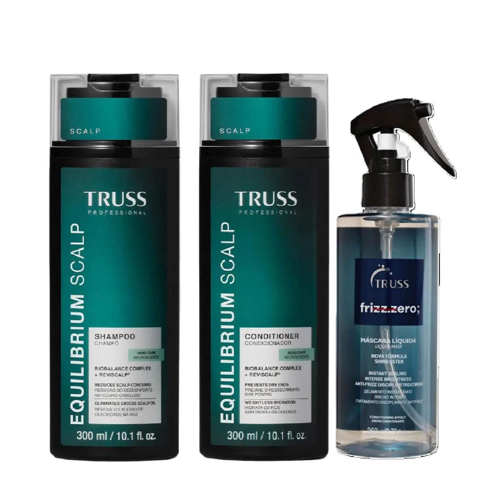 Kit Truss Equilibrium Scalp - Shampoo 300ml + Condicionador 300ml + Frizz Zero Máscara Líquida 260ml