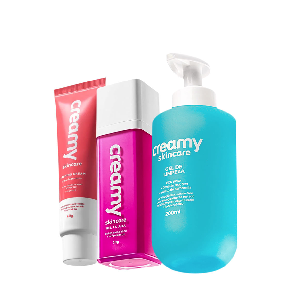 Kit Creamy Skincare Gel de Limpeza Ácido Mandélico Calming Cream