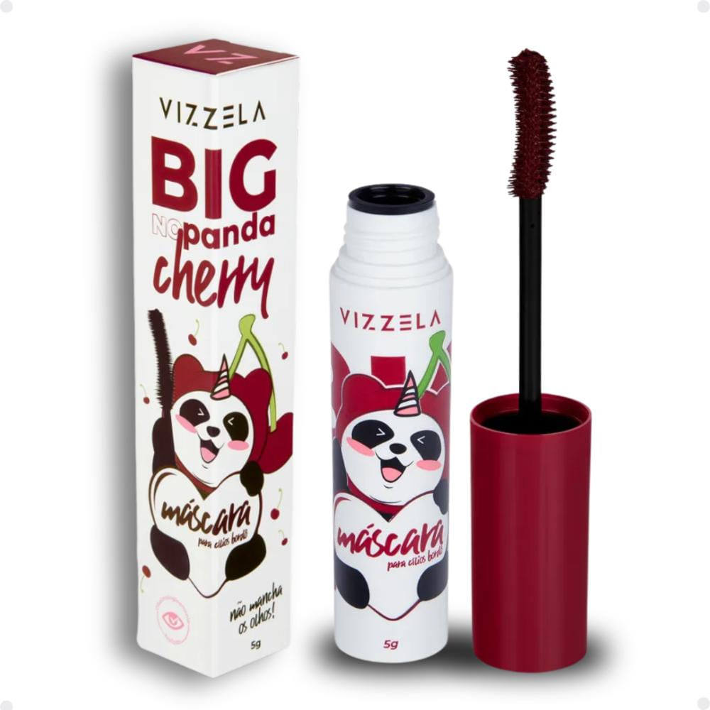 Máscara para Cílios Vizzela Big No Panda Cherry Bordô 5g