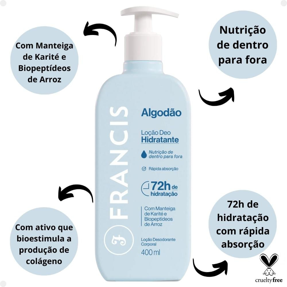 Loção Deo Hidratante Francis Algodão 400ml - Época Cosméticos